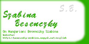 szabina besenczky business card